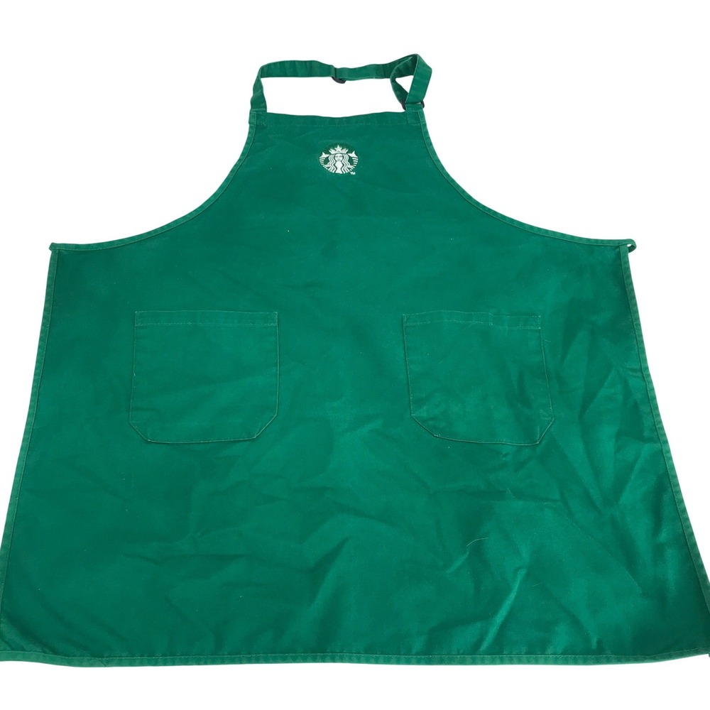 Starbucks Barista Green Apron Embroidered Siren Logo Two Pocket Uniform Unisex